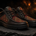 Trailblazer brown leather shoes with beaded panels